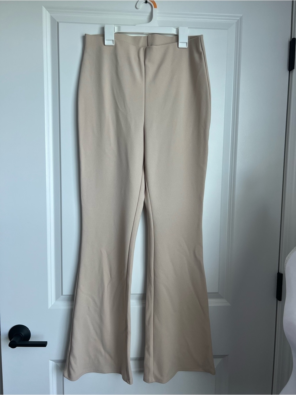 H&M Beige High-Rise Flare Pants